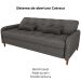 Sofa Cama 2 Lugares 206 cm Donna Linho Vancouver E484 Chumbo Milani Store