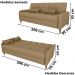 Sofa Cama 2 Lugares 206 cm Donna Linho Vancouver E486 Palha Milani Store