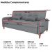 Sofa Cama 2 Lugares 206 cm Donna Linho Vancouver E487 Cinza Milani Store