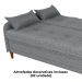 Sofa Cama 2 Lugares 206 cm Donna Linho Vancouver E487 Cinza Milani Store