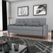 Sofa Cama 2 Lugares 206 cm Donna Linho Vancouver E487 Cinza Milani Store