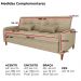 Sofa Cama 2 Lugares 206 cm Donna Linho Vancouver E488 Palha Milani Store