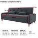 Sofa Cama 2 Lugares 206cm Donna Veludo E425 Cinza Milani Store