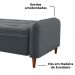 Sofa Cama 2 Lugares 206cm Donna Veludo E425 Cinza Milani Store
