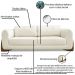 Sofa Jolie 2 Lugares 180cm Pes Boomerang Linho 212 Natural Ezz