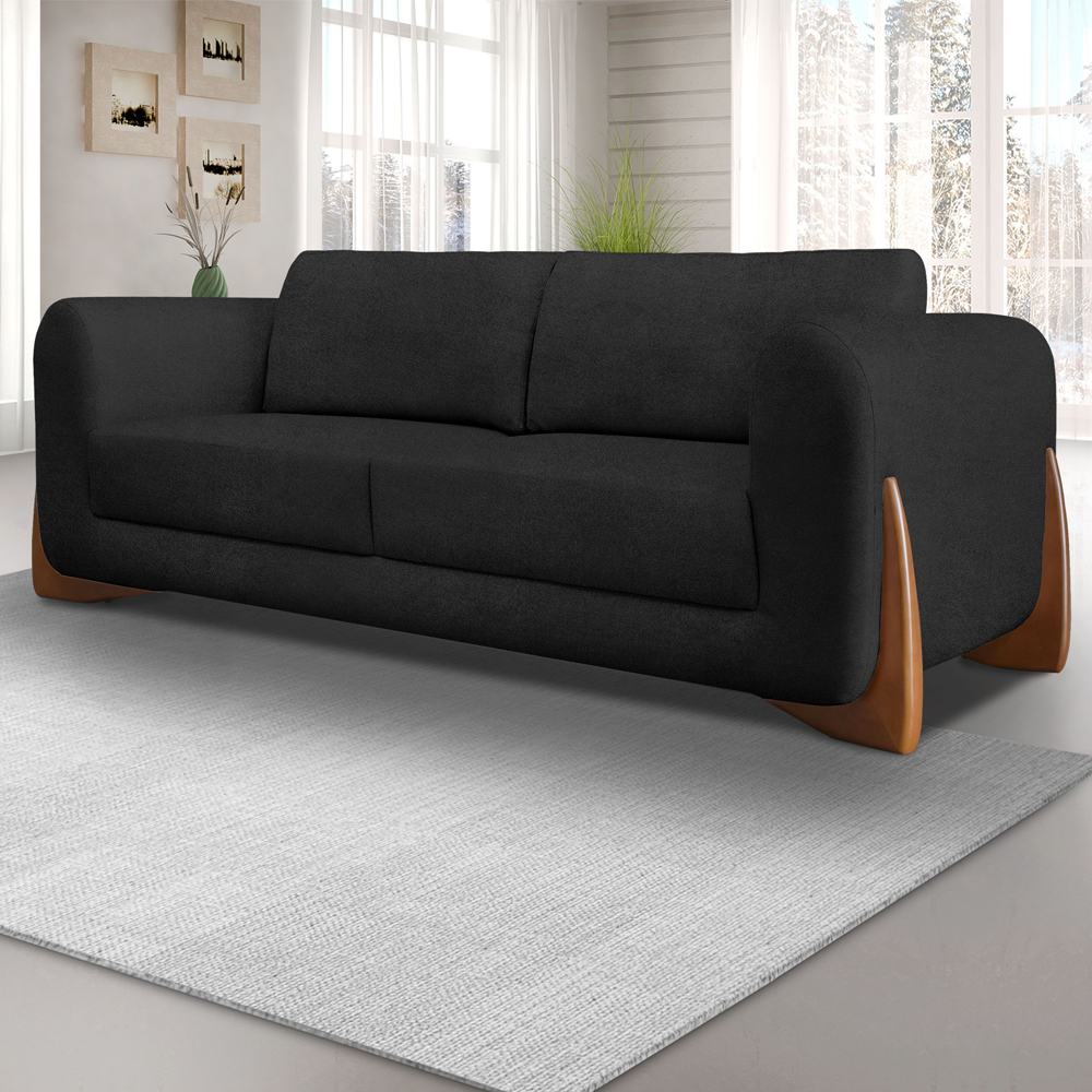Sofa Jolie 2 Lugares 180cm Pes Boomerang Linho Boucle 3304 Ezz