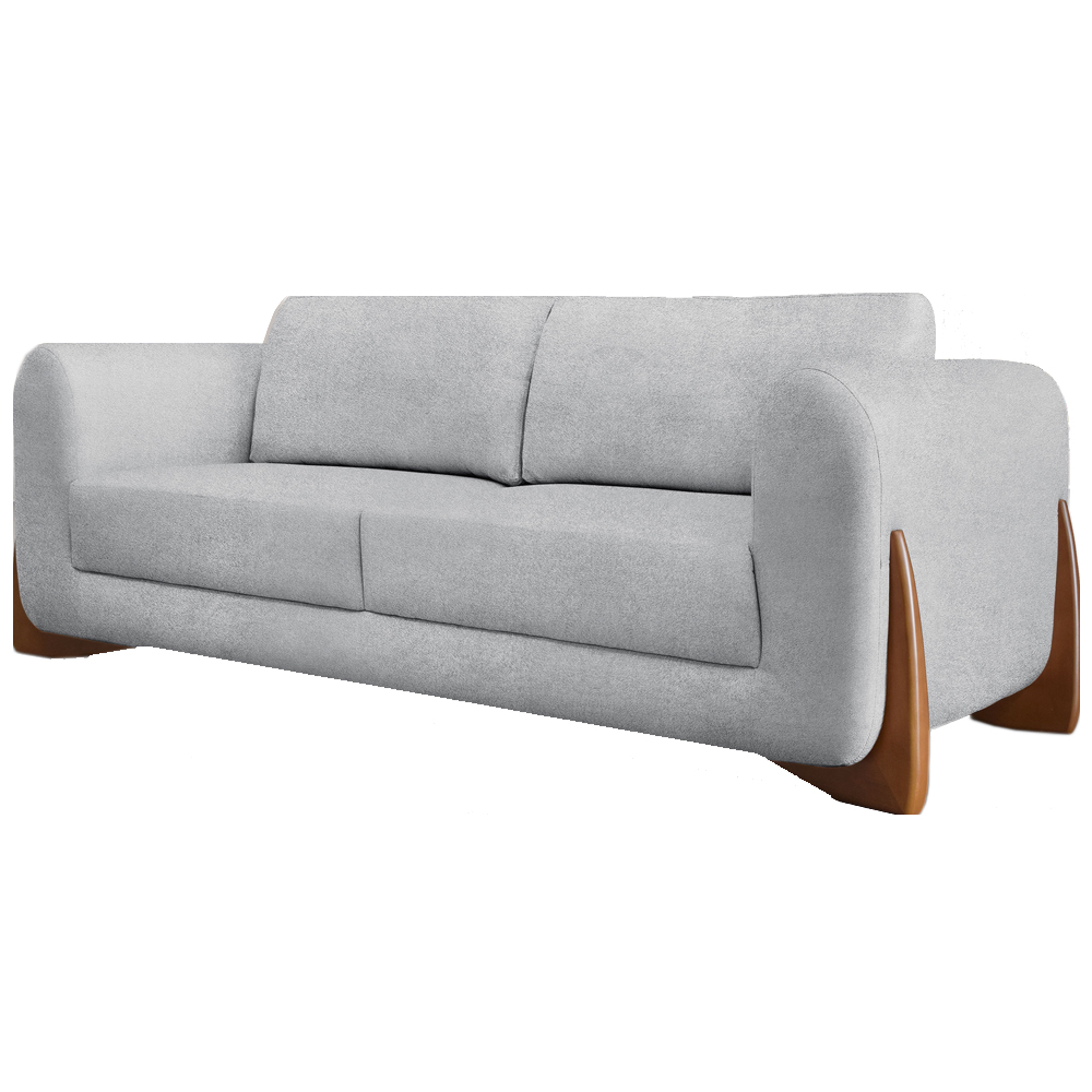 Sofa Jolie 3 Lugares 200cm Pes Boomerang Linho Boucle 3302 Ezz