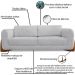 Sofa Jolie 3 Lugares 200cm Pes Boomerang Linho Boucle 3302 Ezz
