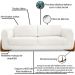 Sofa Jolie 3 Lugares 220cm Pes Boomerang Linho Boucle 3300 Ezz