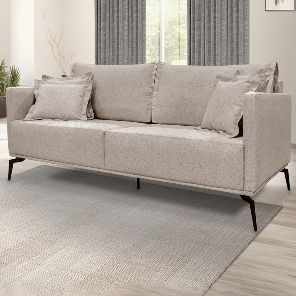 Sofa Liv 2 Lugares 180cm Pes Aço Linho 232 Areia Ezz