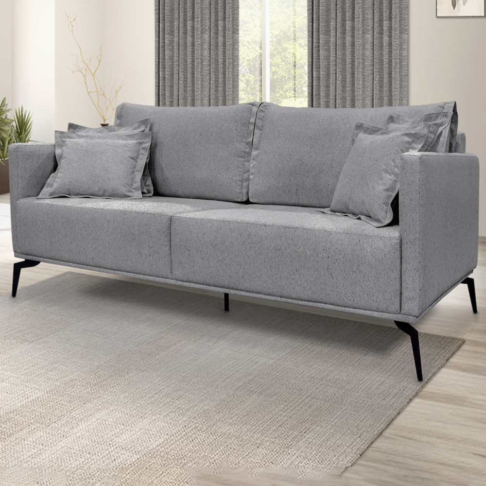 Sofa Liv 2 Lugares 180cm Pes Aço Linho 232 Cinza Ezz