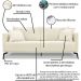 Sofa Liv 2 Lugares 180cm Pes Aço Linho 232 Perola Ezz