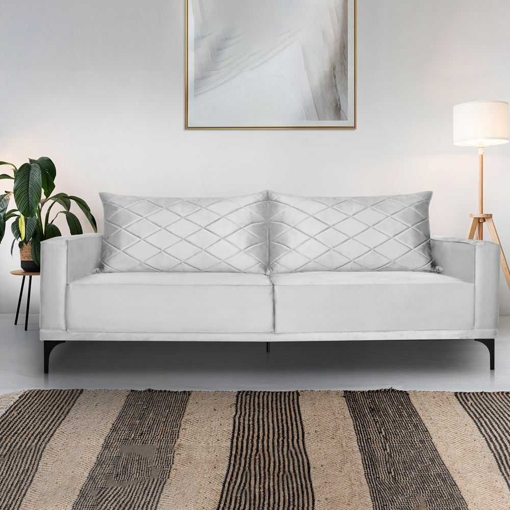 Sofa Living 3 Lugares Nori 200cm Veludo Deluxe 2223 Ezz