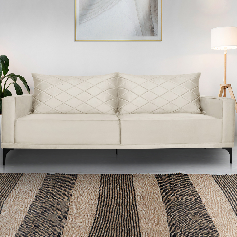 Sofa Living 3 Lugares Nori 220cm Veludo Deluxe 2221 Ezz