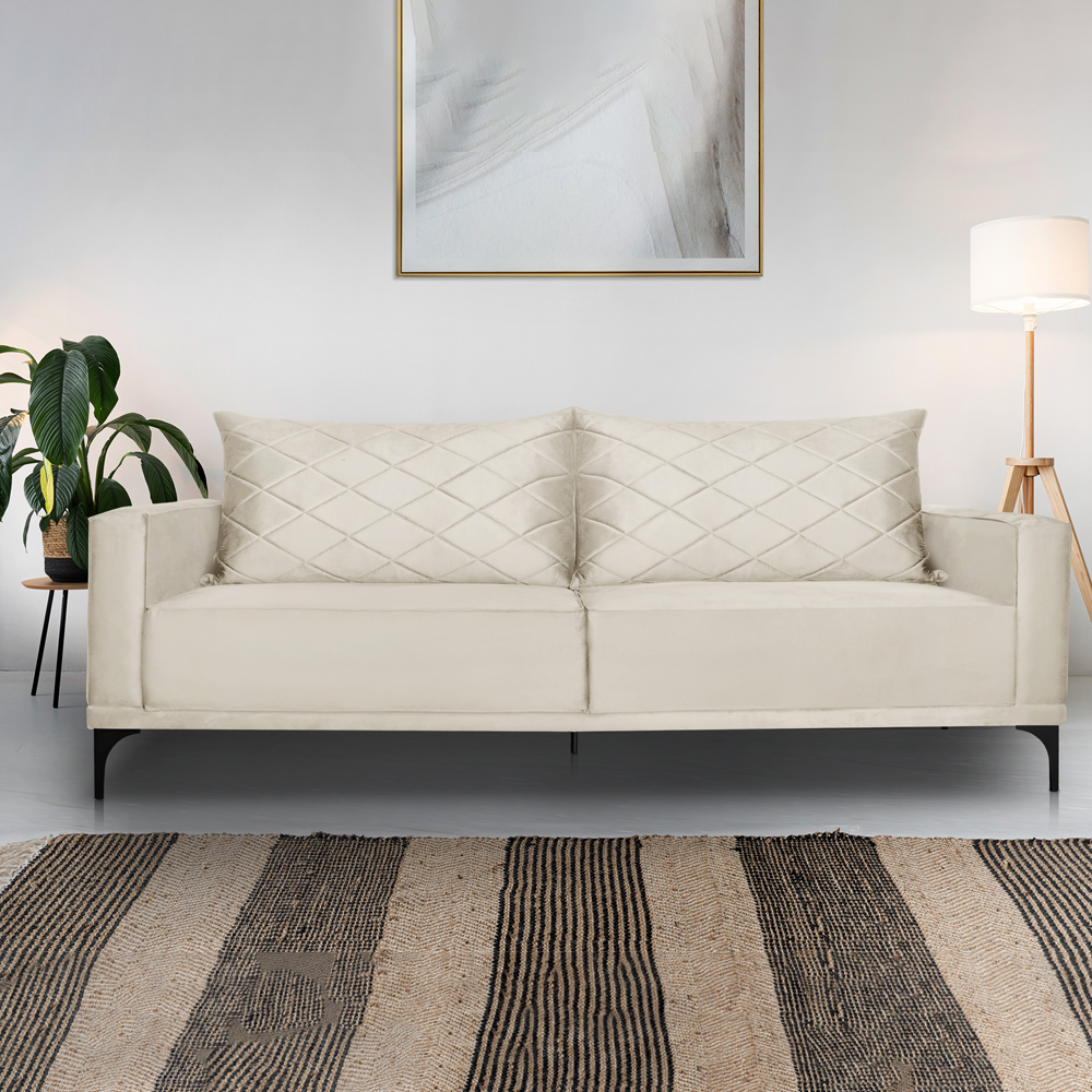 Sofa Living 3 Lugares Nori 220cm Veludo Deluxe 2221 Ezz
