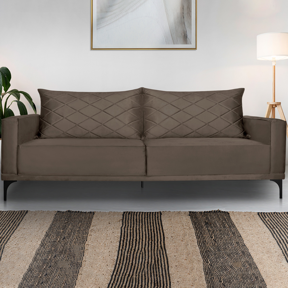 Sofa Living 3 Lugares Nori 220cm Veludo Deluxe 2231 Ezz