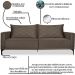 Sofa Living 3 Lugares Nori 220cm Veludo Deluxe 2231 Ezz