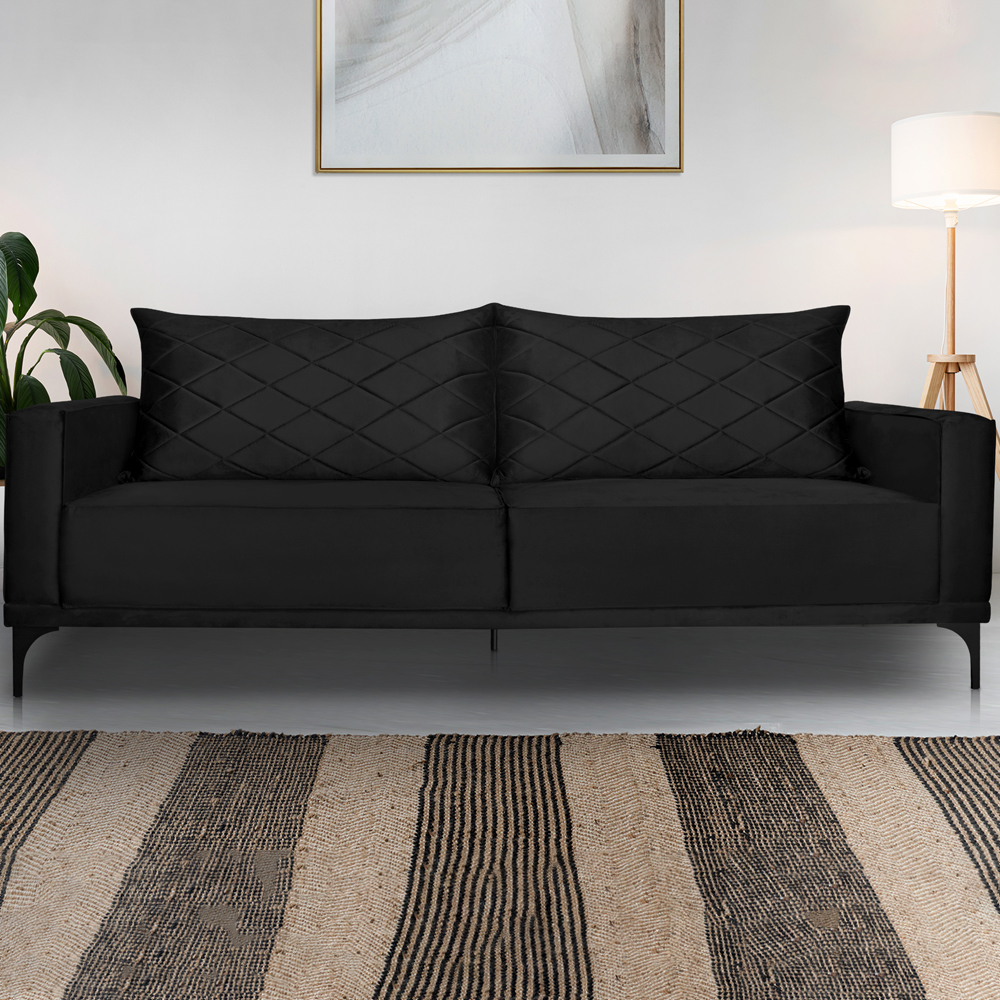 Sofa Living 3 Lugares Nori 220cm Veludo Deluxe 2237 Ezz