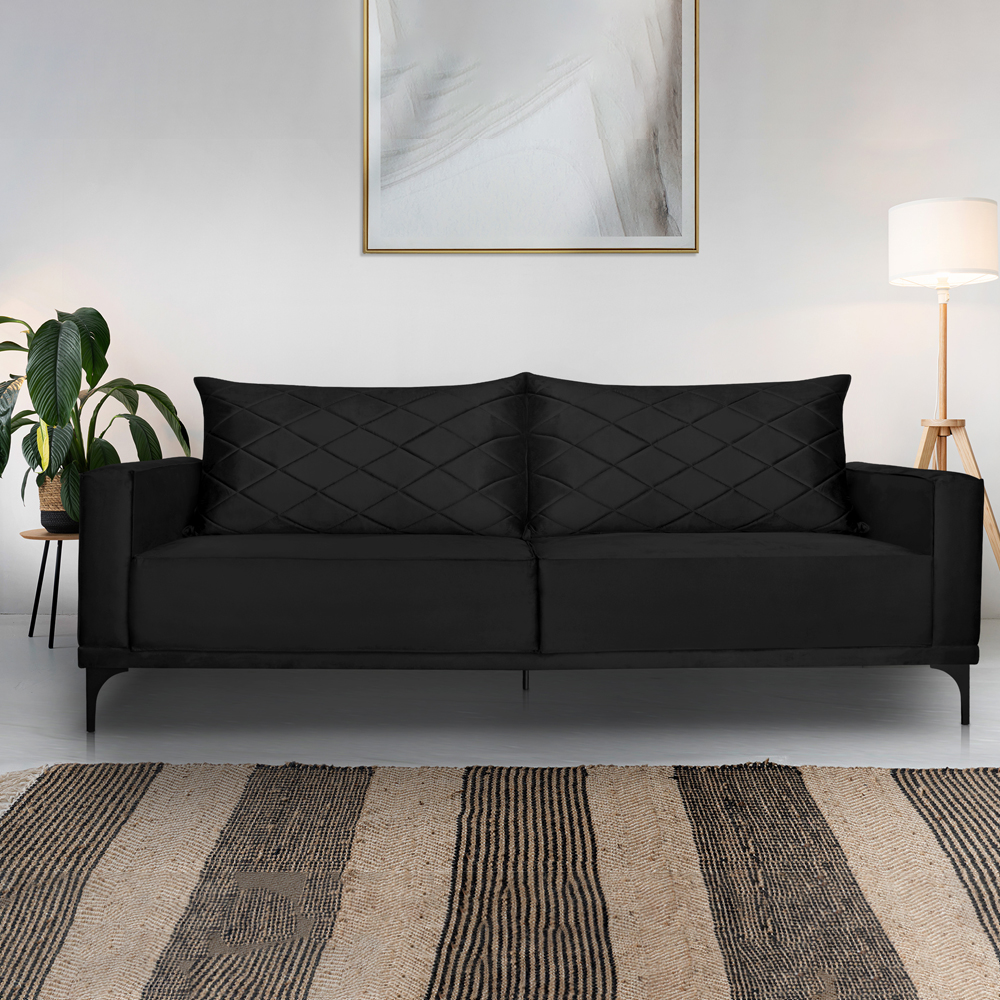 Sofa Living 3 Lugares Nori 220cm Veludo Deluxe 2237 Ezz