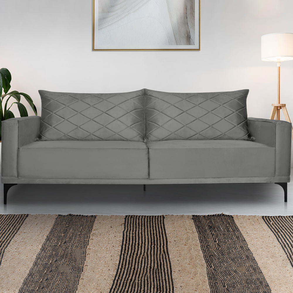 Sofa Living 3 Lugares Nori 220cm Veludo Deluxe 2938 Ezz
