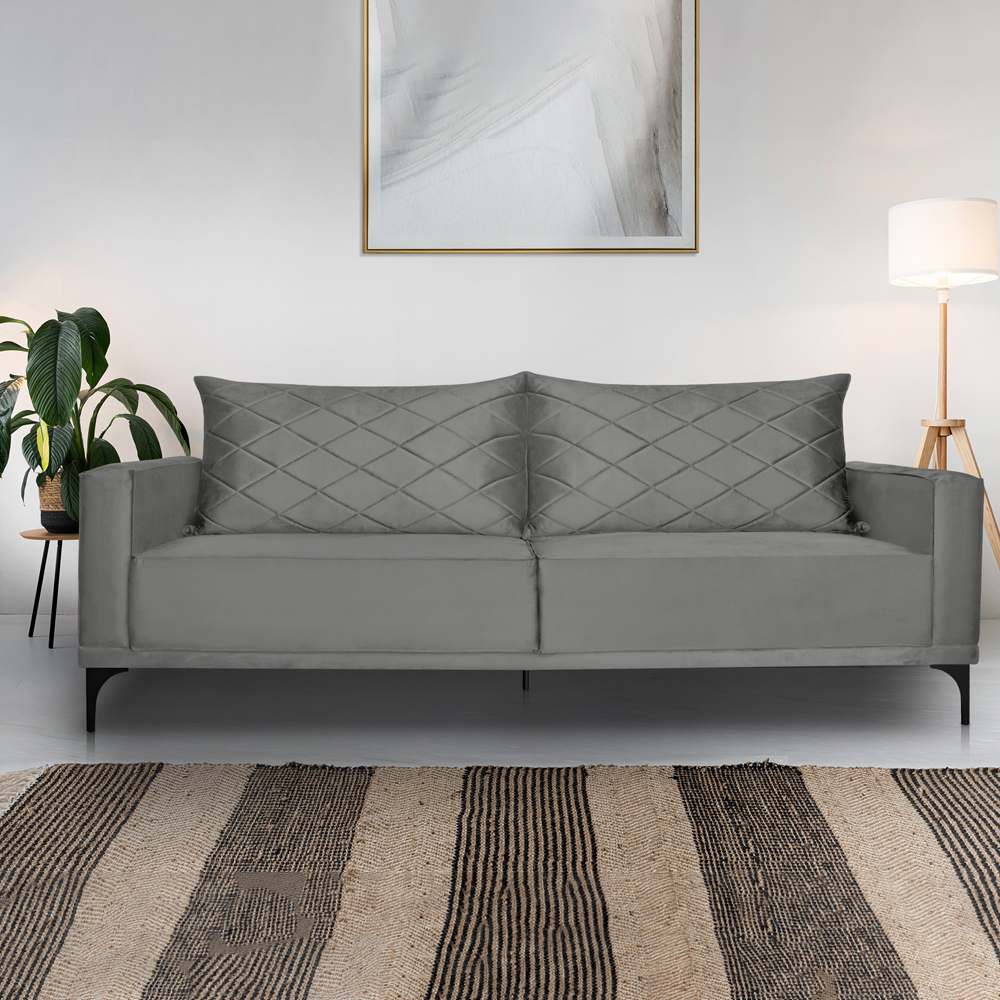 Sofa Living 3 Lugares Nori 220cm Veludo Deluxe 2938 Ezz