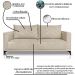 Sofa Nori 2 Lugares Pes De Ferro 180cm Linho Boucle 3301 Ezz