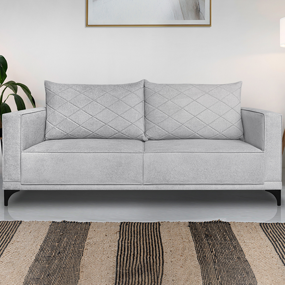 Sofa Nori 2 Lugares Pes De Ferro 180cm Linho Boucle 3302 Ezz