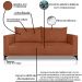 Sofa Nori 2 Lugares Pes De Ferro 180cm Linho Boucle 3303 Ezz