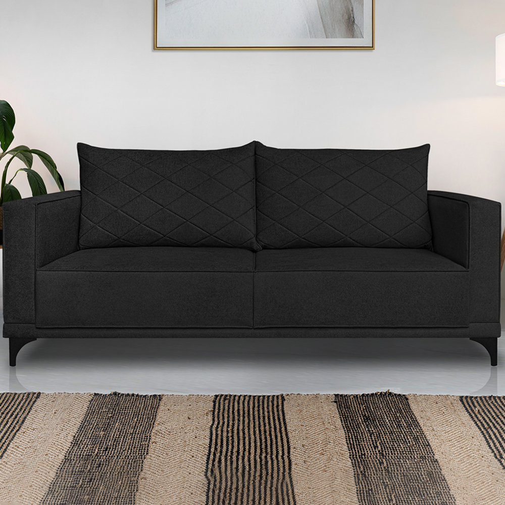Sofa Nori 2 Lugares Pes De Ferro 180cm Linho Boucle 3304 Ezz