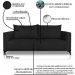 Sofa Nori 2 Lugares Pes De Ferro 180cm Linho Boucle 3304 Ezz