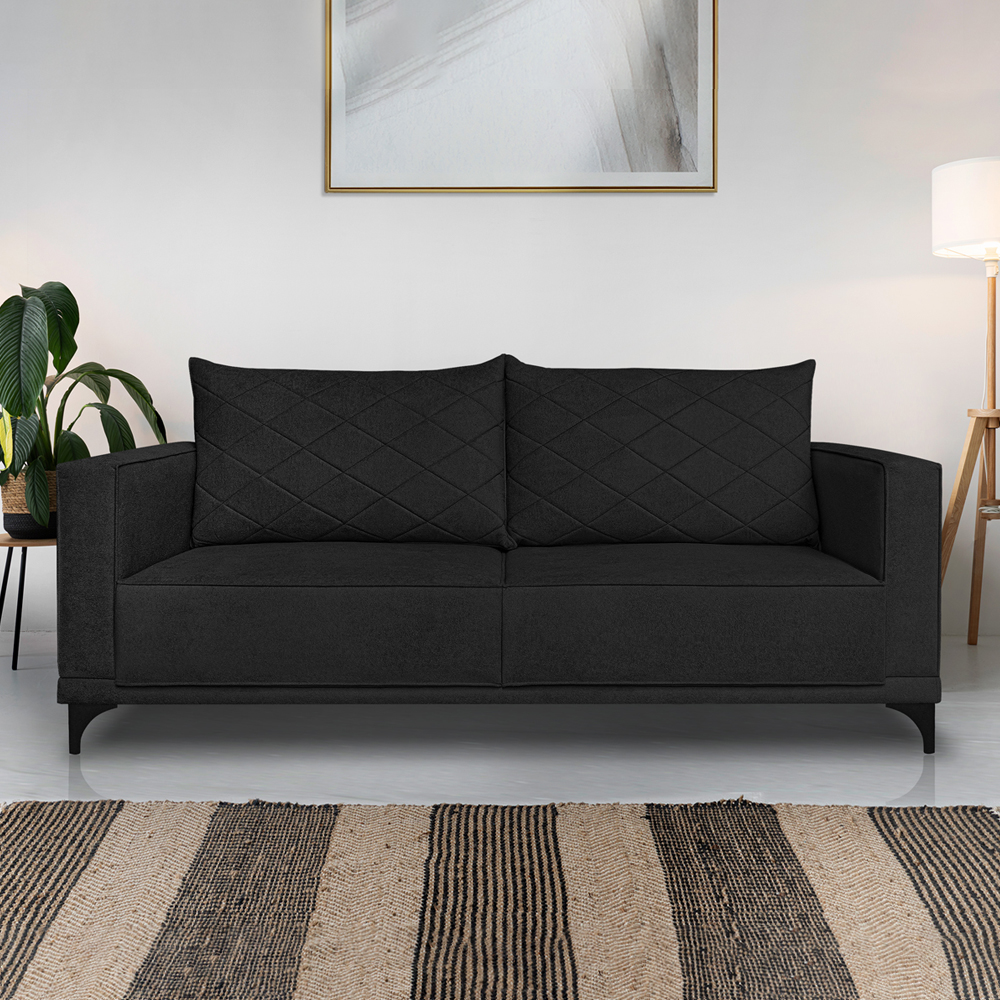 Sofa Nori 2 Lugares Pes De Ferro 180cm Linho Boucle 3304 Ezz