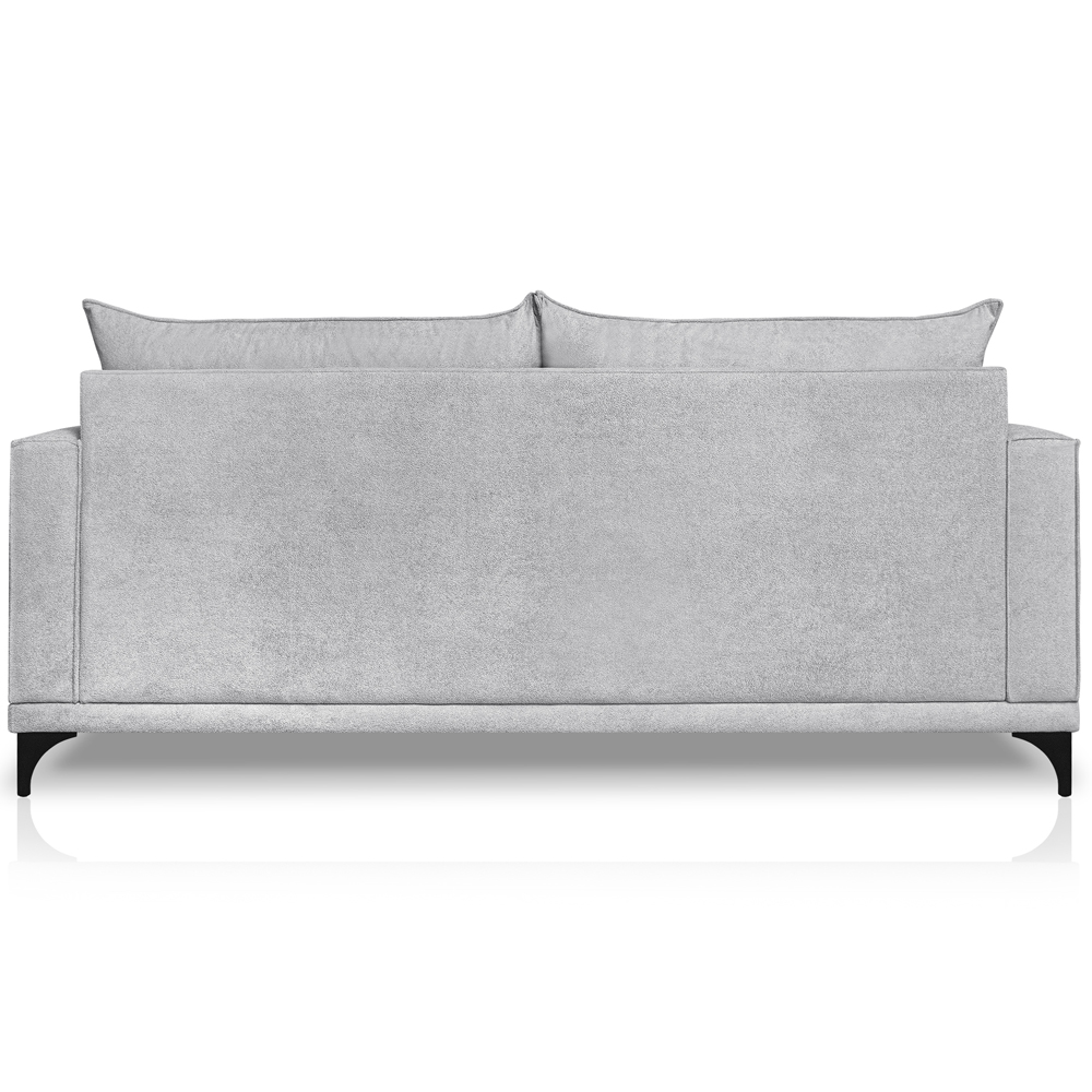 Sofa Nori 3 Lugares Pes De Ferro 220cm Linho Boucle 3302 Ezz