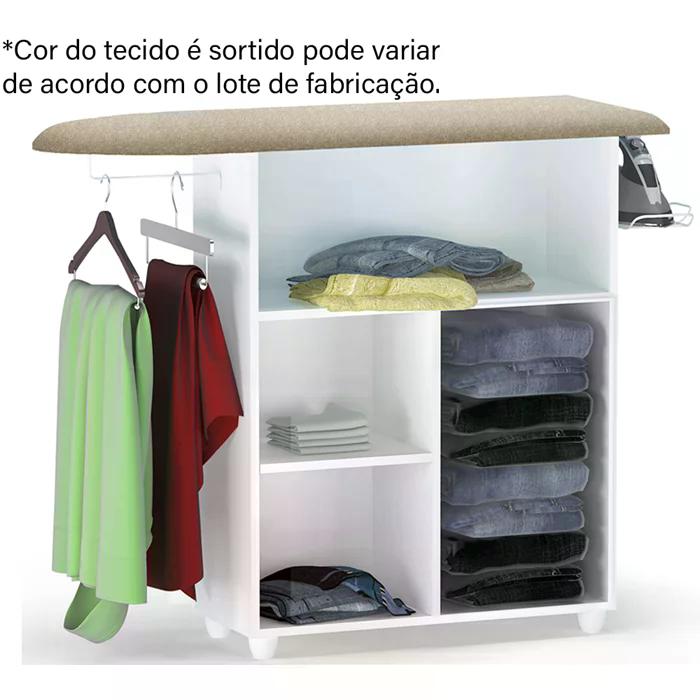 Tabua De Passar Roupas 1 Porta Mariana Branco Preto REAJL Moveis