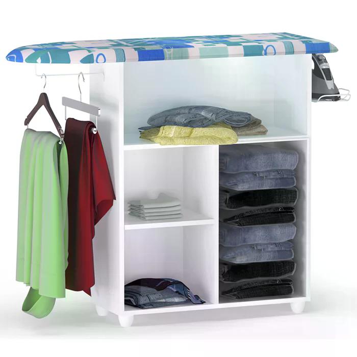 Tabua De Passar Roupas 1 Porta Mariana Branco Preto REAJL Moveis