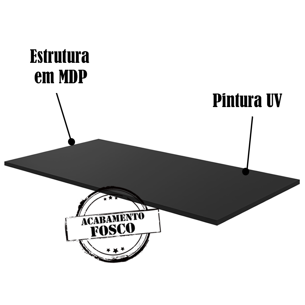 Tampo Para Balcao 100 cm Preto REAJL