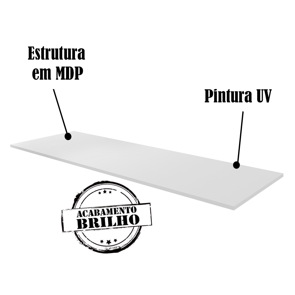 Tampo Para Balcao 150 cm Branco REAJL