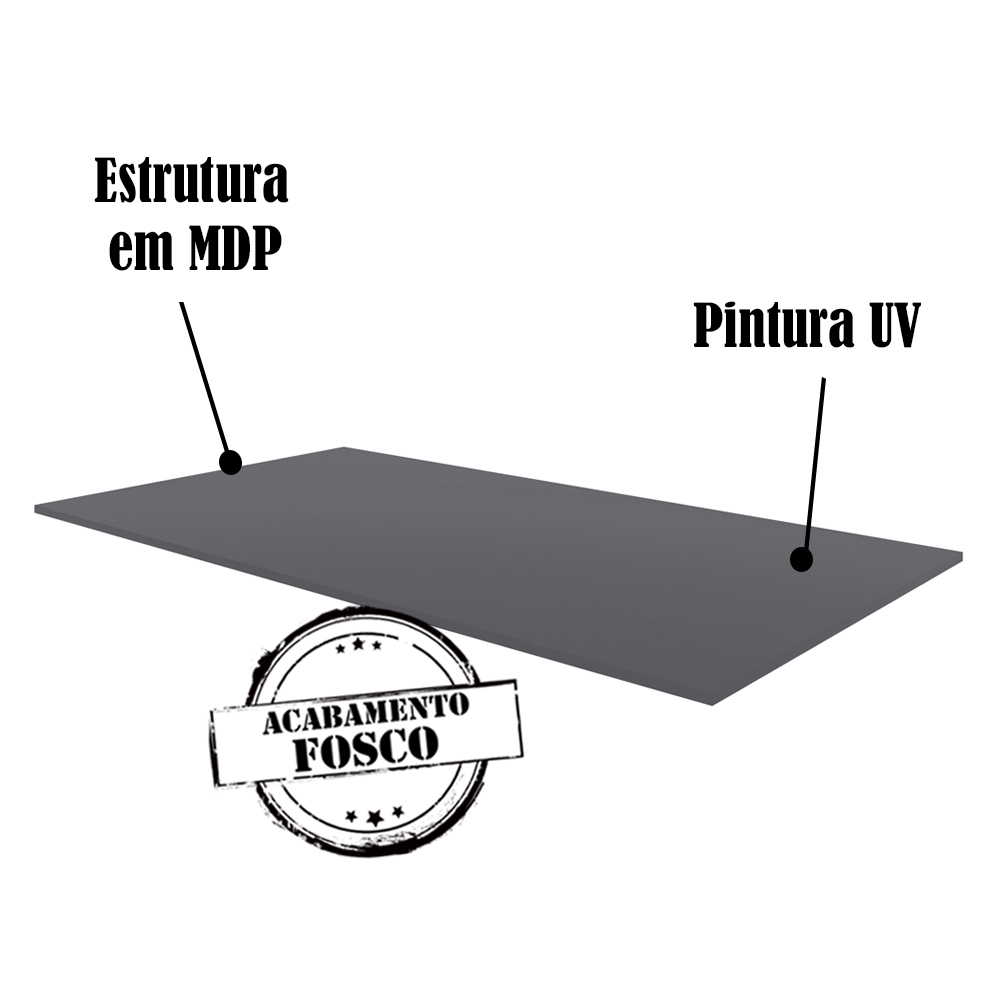 Tampo Para Balcao 150 cm Cinza REAJL