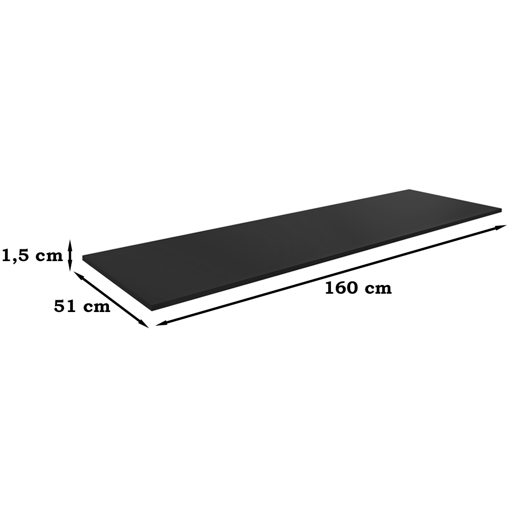 Tampo Para Balcao 160 cm Preto REAJL