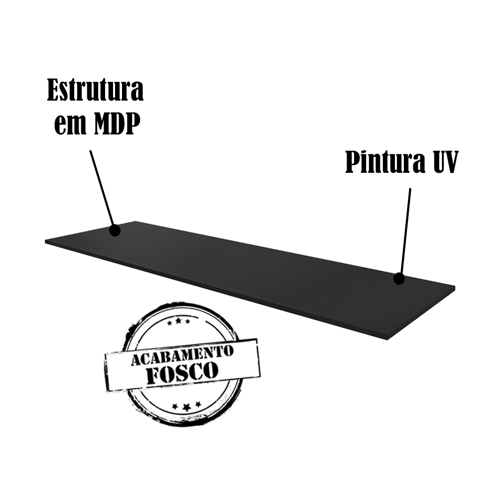 Tampo Para Balcao 160 cm Preto REAJL