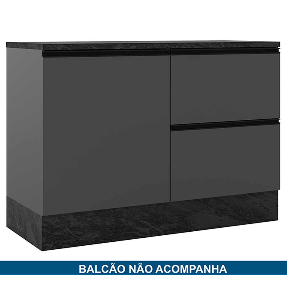 Tampo Para Balcao de Cozinha 120 cm Etti 17511 Lacca Onix Brilho PLN