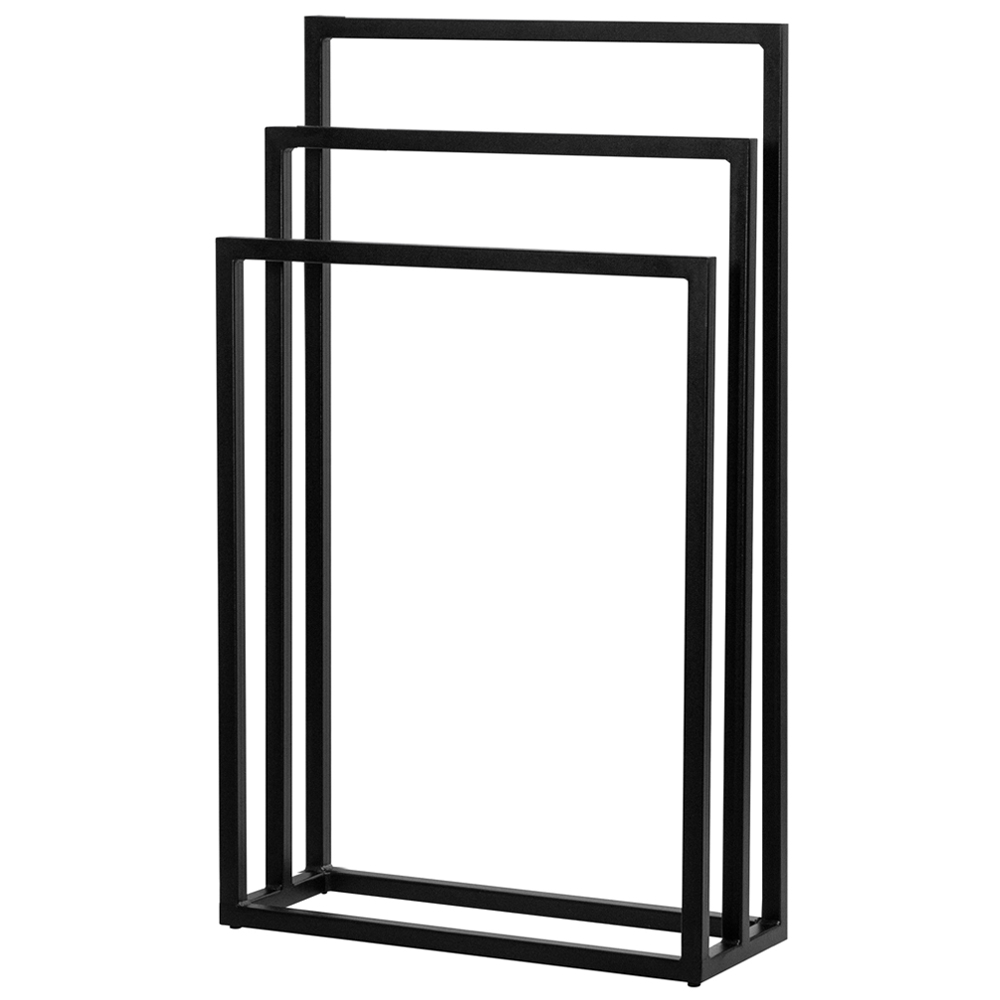 Toalheiro De Piso Triplo Banheiro Lavabo Lovell Metal Preto DHom