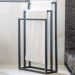 Toalheiro De Piso Triplo Banheiro Lavabo Lovell Metal Preto DHom