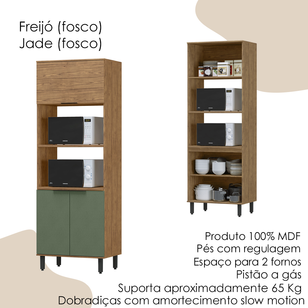 Torre Quente MDF 3 Portas 80 cm Tosc TT001 Freijo Jade MXM