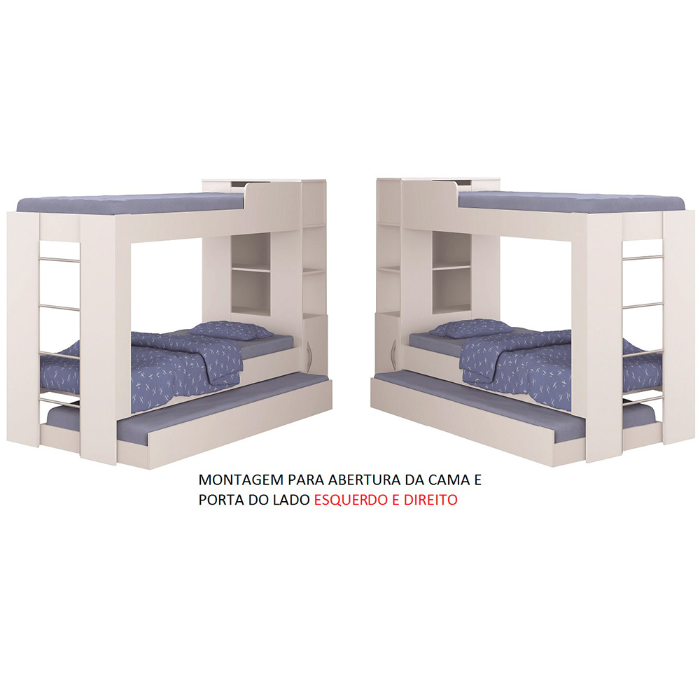 Treliche Solteiro Cabeceira Bau 1 Porta 225x87 CM15 Branco Dtall