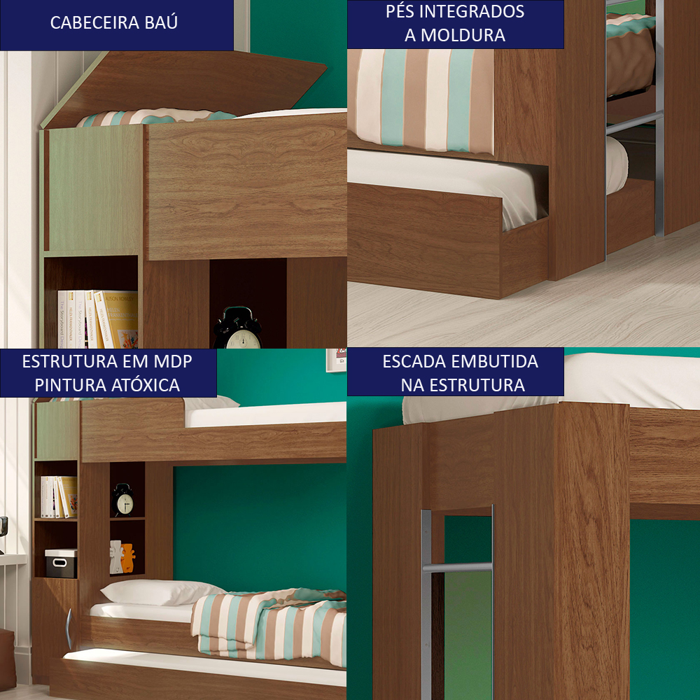 Treliche Solteiro Cabeceira Bau 1 Porta 225x87 CM15 Diamond Dtall