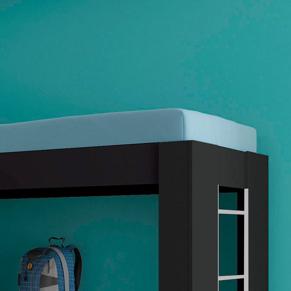Treliche Solteiro Cabeceira Bau 1 Porta 225x87 CM15 Preto Dtall