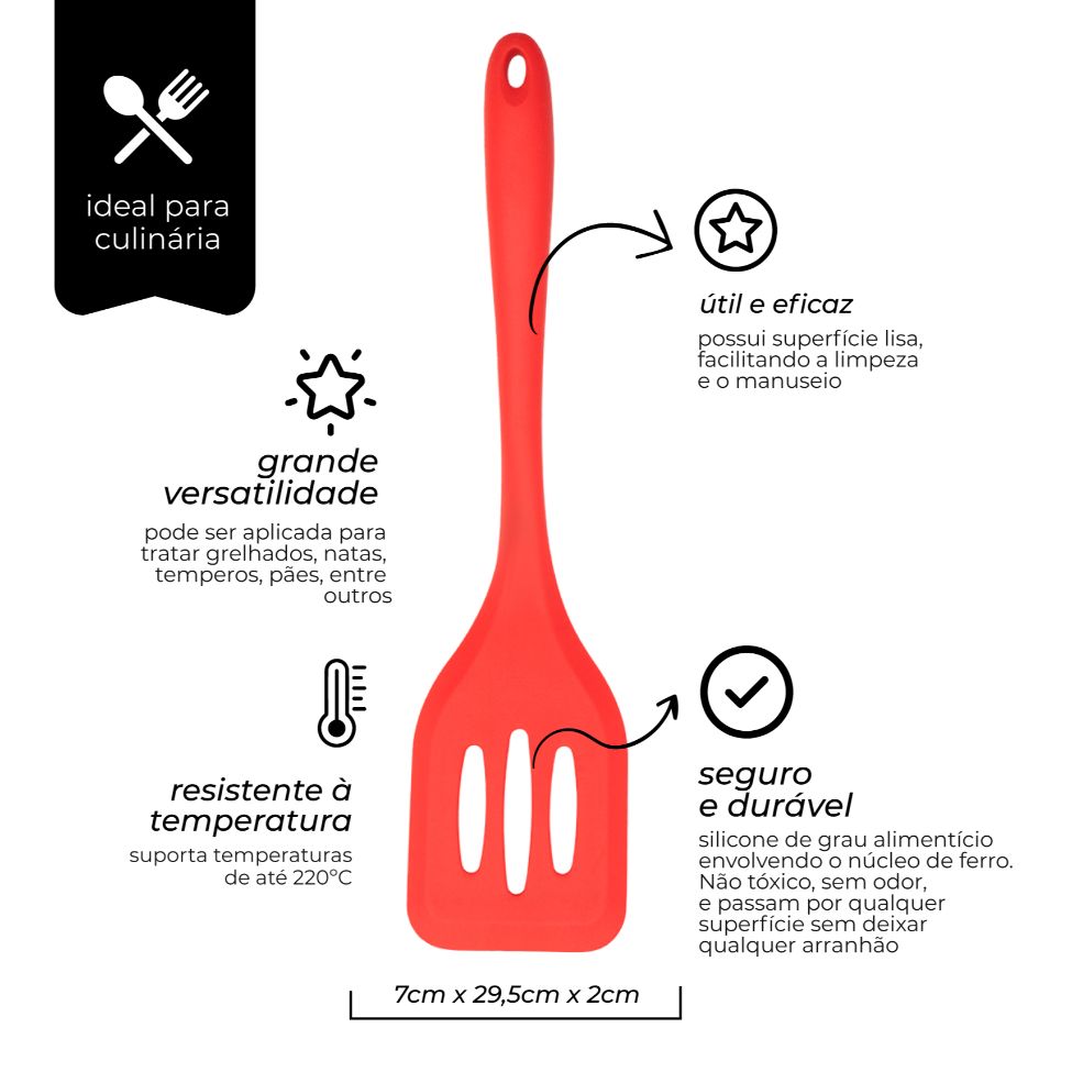 Espátula Vazada Mimo Vermelha