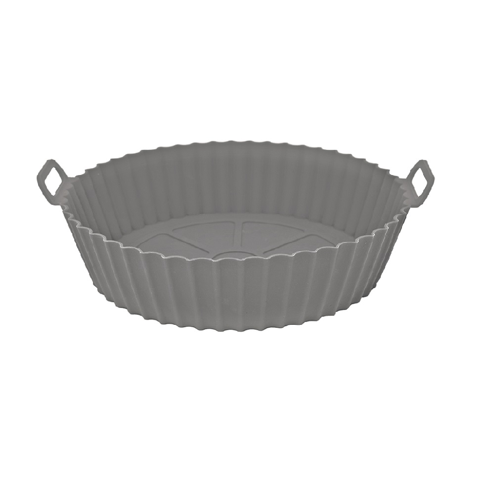 Forma de Silicone Redonda para Air Fryer Mimo Cinza