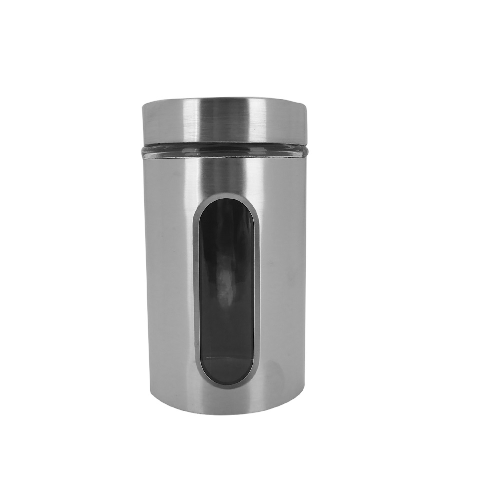 Pote para Condimentos com Visor Vítreo Prata 1 L