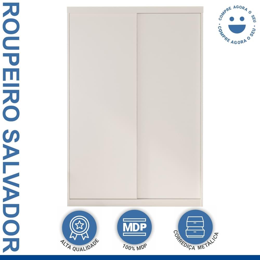 Guarda Roupa 2 Portas de Correr 2 Gavetas Salvador Minastex Branco